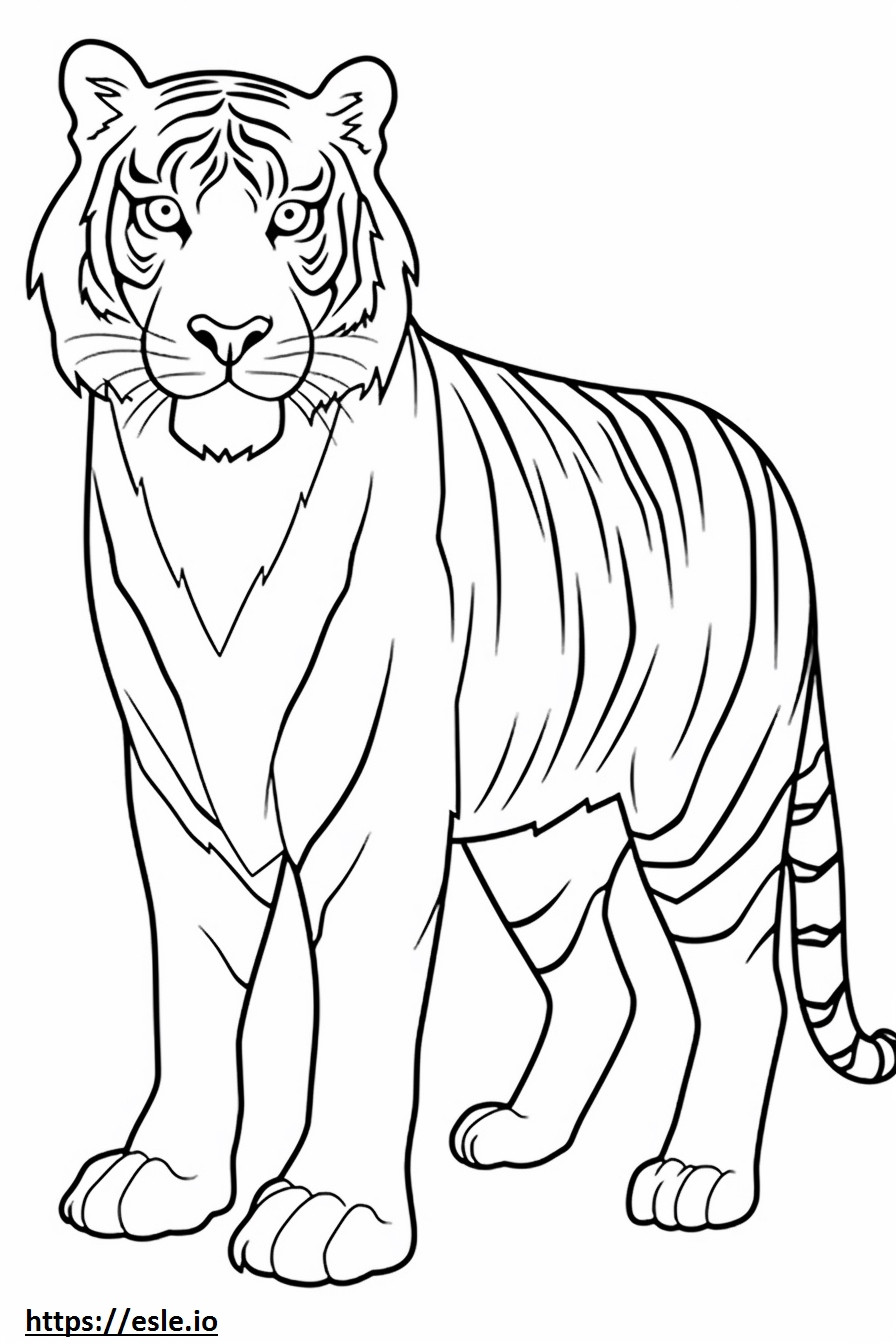 Bengalin tiikeriystävällinen värityskuva