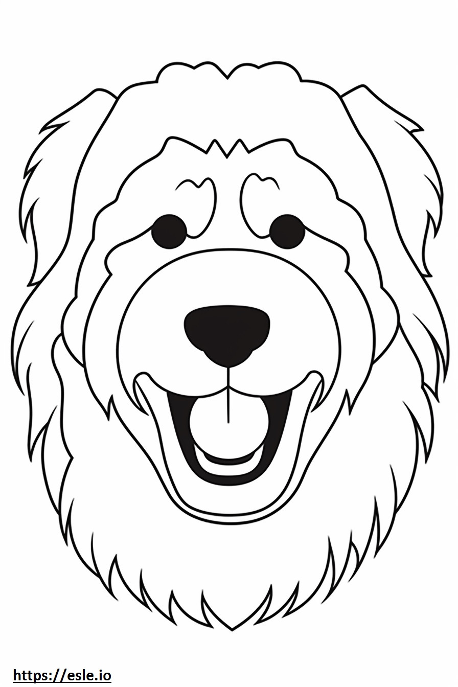Emoji de sonrisa de Bernedoodle para colorear e imprimir