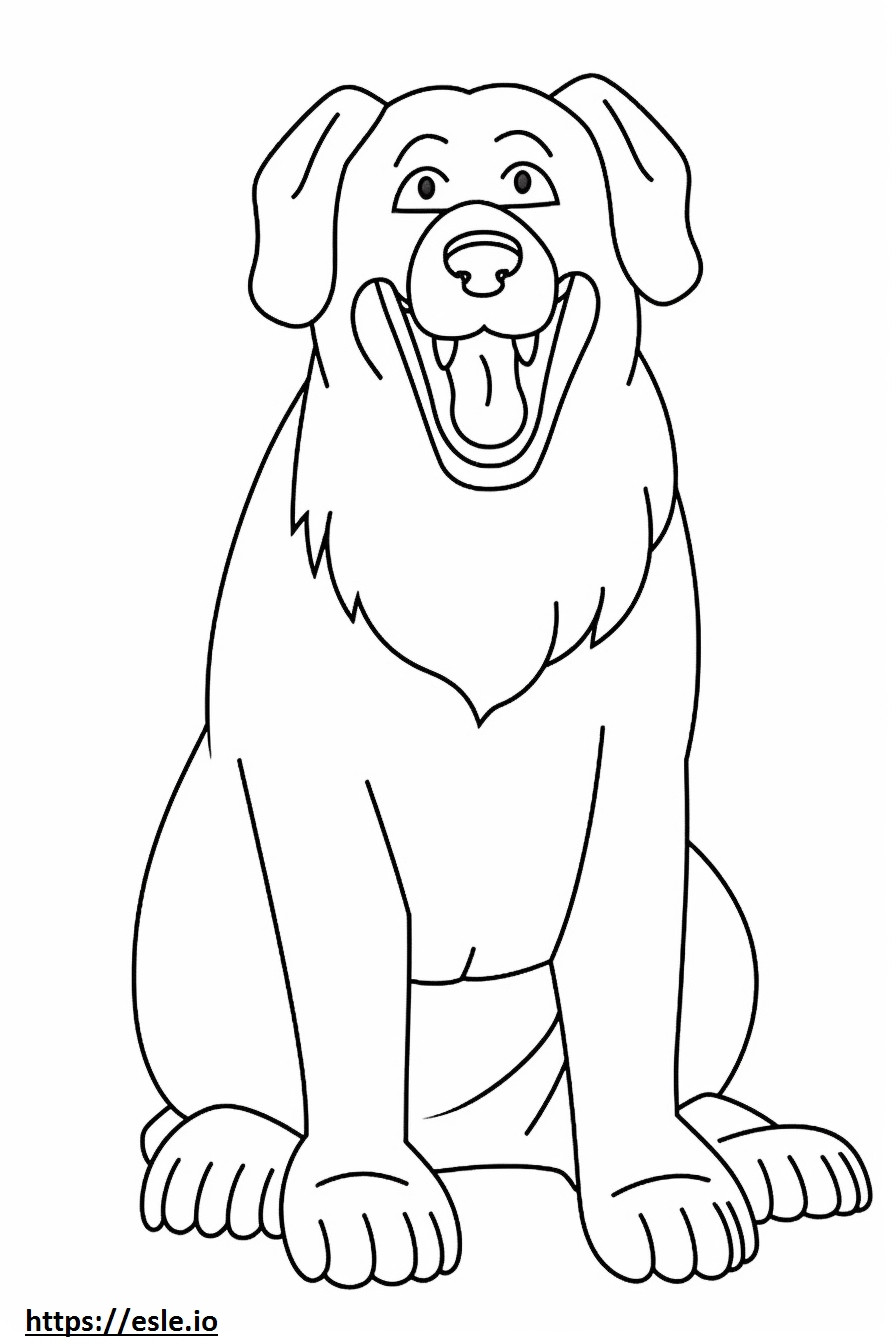 Emoji cu zâmbet câine de munte bernez de colorat