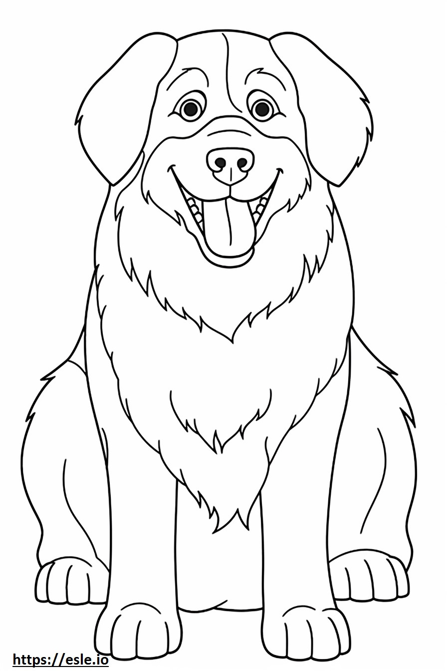 Berner Sennenhund lächelt Emoji ausmalbild
