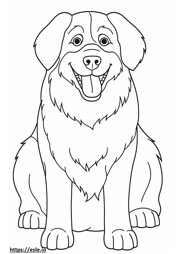 Bernese Mountain Dog smile emoji coloring page