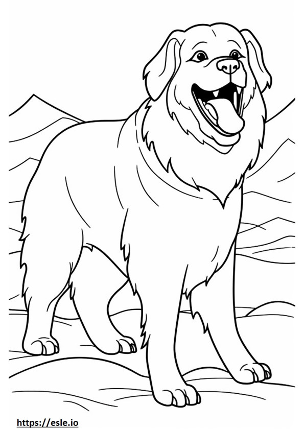 Emoji de sonrisa del perro de montaña de Berna para colorear e imprimir