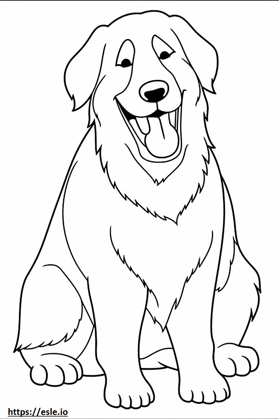 Emoji de sonrisa del perro de montaña de Berna para colorear e imprimir