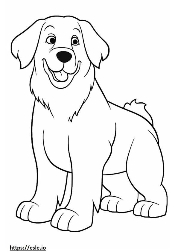 Bernese Mountain Dog cartoon coloring page