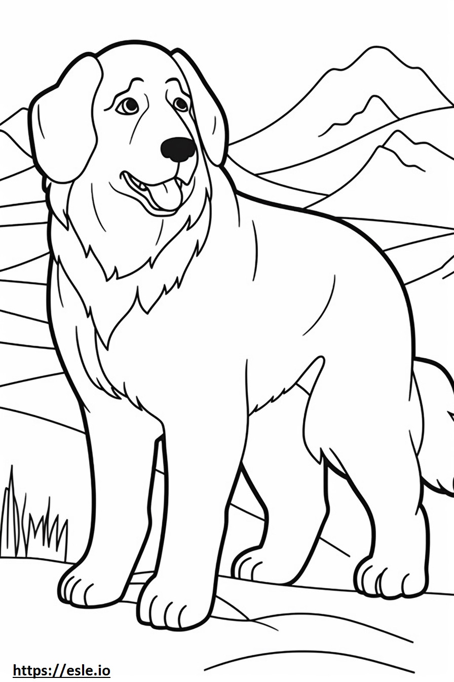 Perro de montaña de Berna feliz para colorear e imprimir