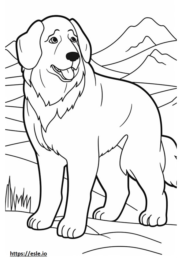 Bernese Mountain Dog happy coloring page