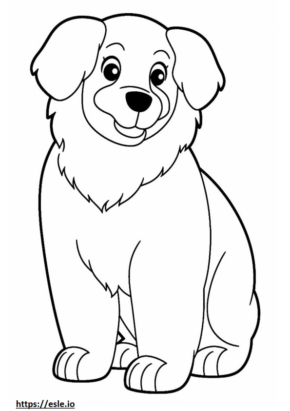 Cão da montanha Bernese Kawaii para colorir