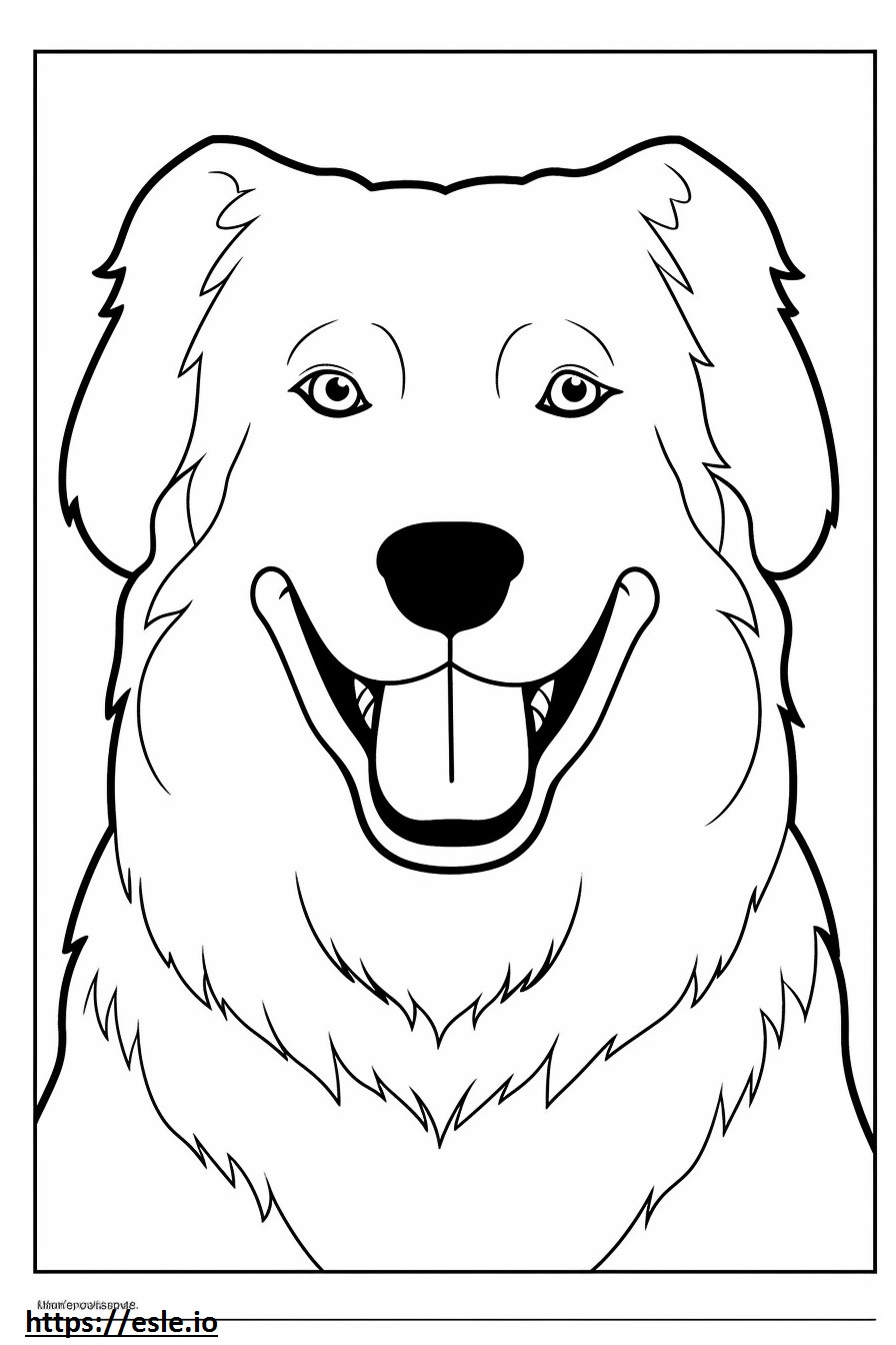 Berner Schäferhund lächelt Emoji ausmalbild