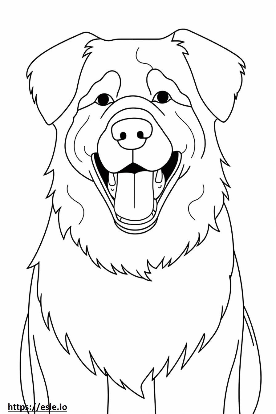 Berner Schäferhund lächelt Emoji ausmalbild