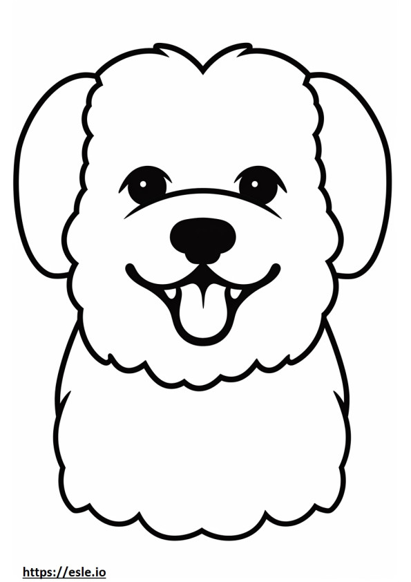 Emoji de sorriso de Bichon Frise para colorir