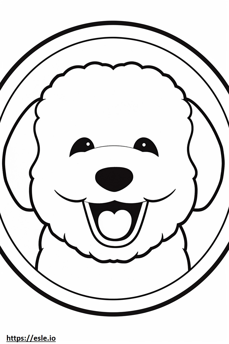 Emoji de sonrisa de Bichón Frisé para colorear e imprimir