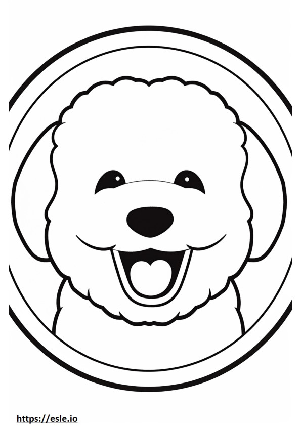Bichon Frise smile emoji coloring page