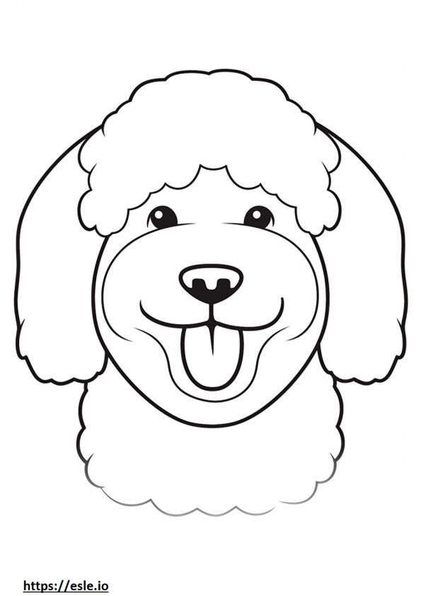 Emoji de sorriso de Bichon Frise para colorir
