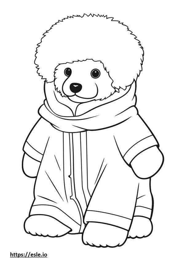 Bichpoo baby coloring page