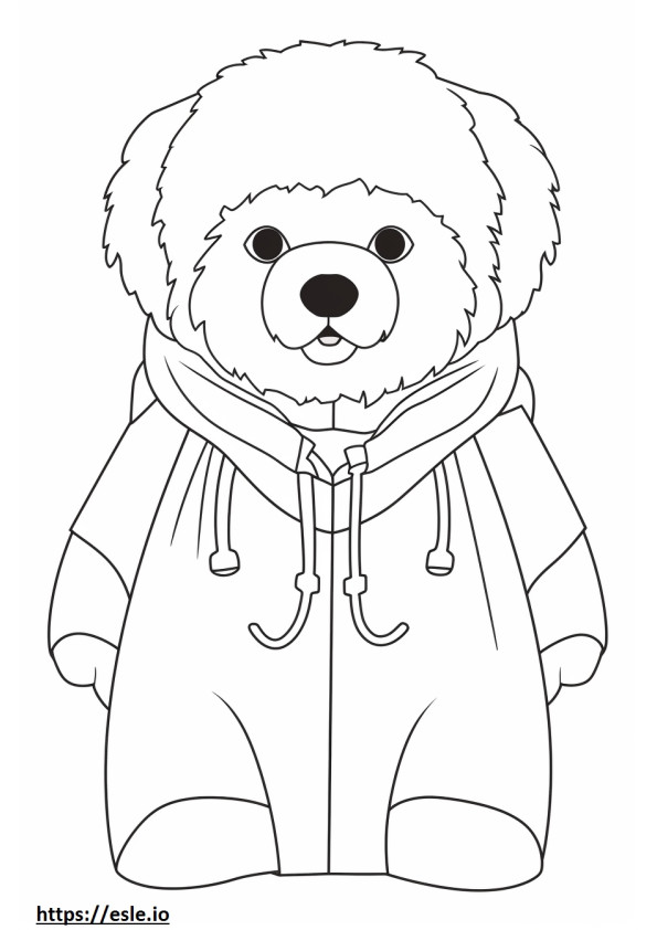 Bichpoo cute coloring page
