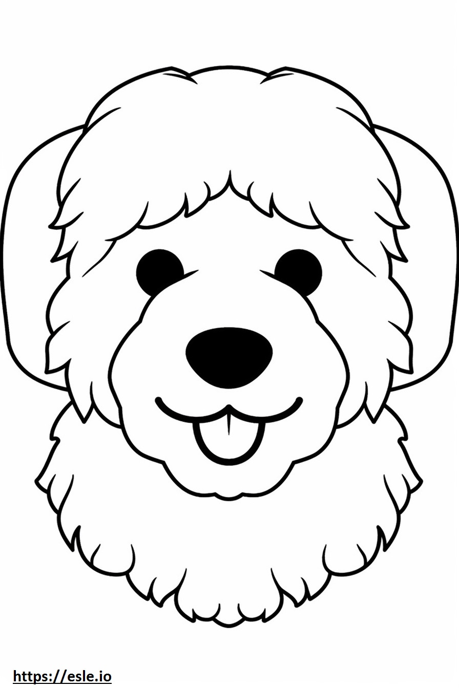 Bichpoo smile emoji coloring page