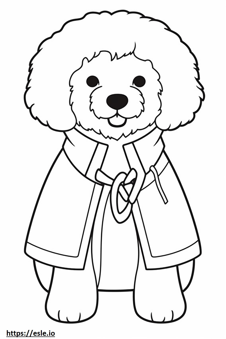 Bichpoo happy coloring page