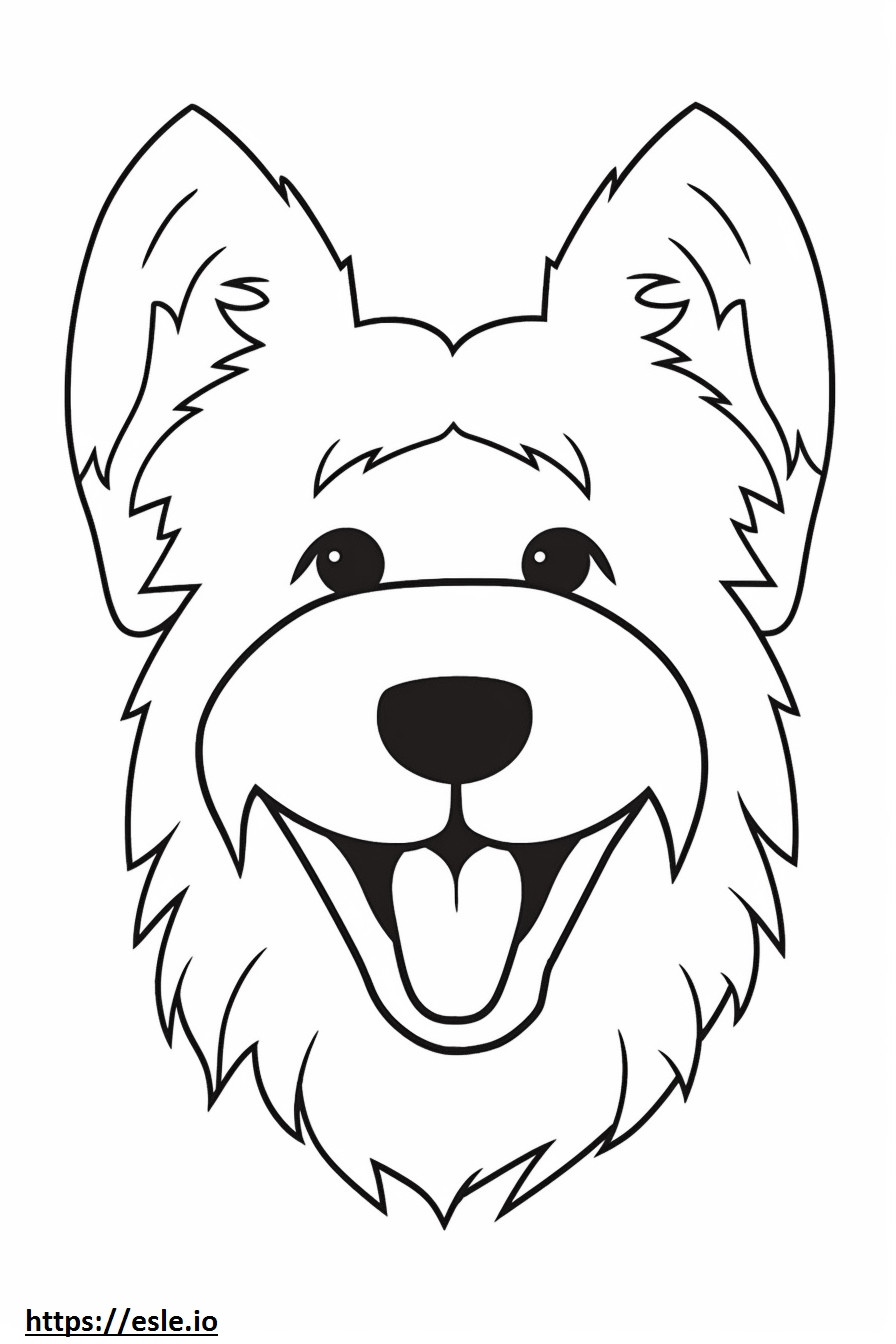 Coloriage Biewer Terrier souriant emoji à imprimer