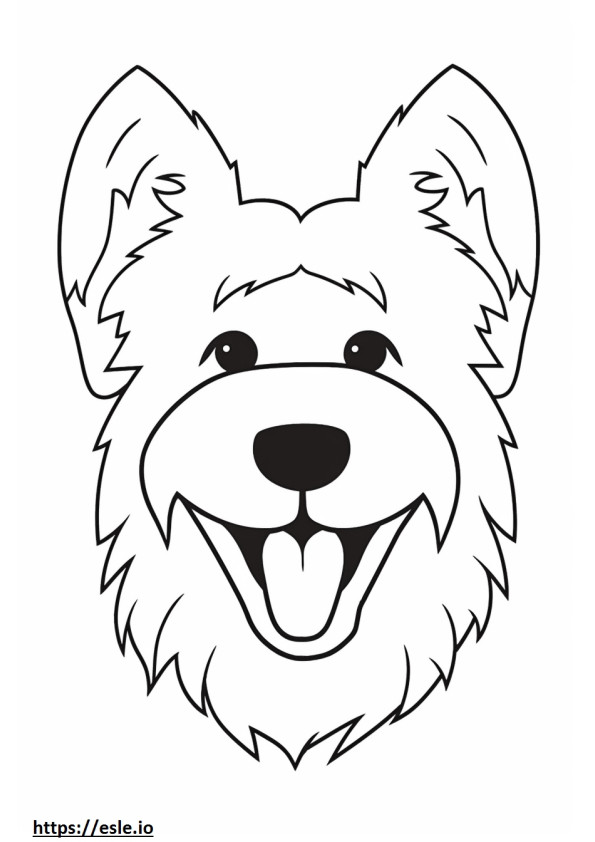 Biewer-Terrier-Lächeln-Emoji ausmalbild