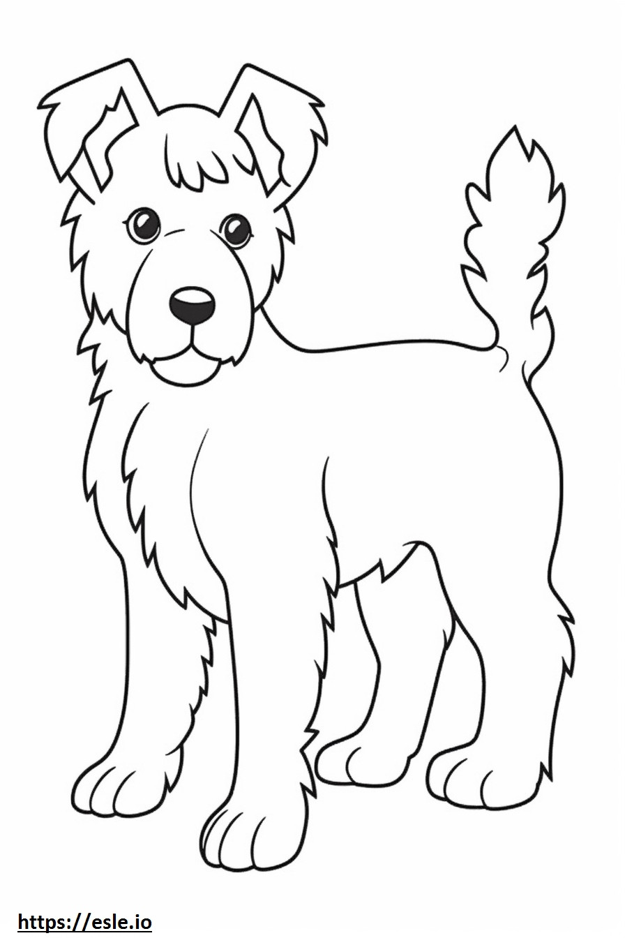 Biewer Terrier sarjakuva värityskuva