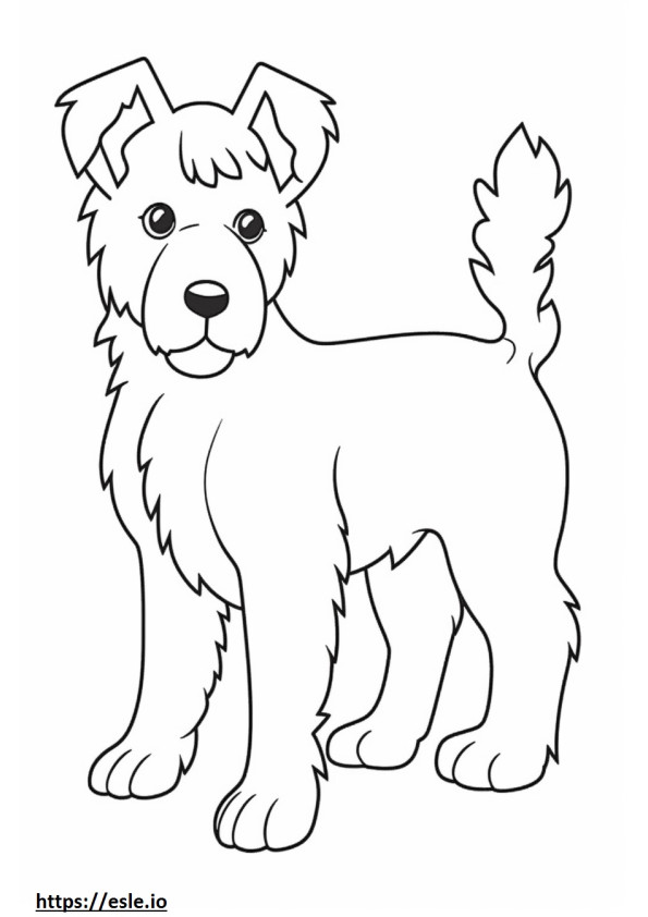 Coloriage Caricature de Biewer Terrier à imprimer