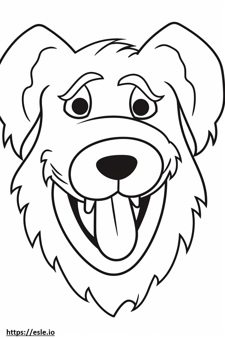 Coloriage Biewer Terrier souriant emoji à imprimer