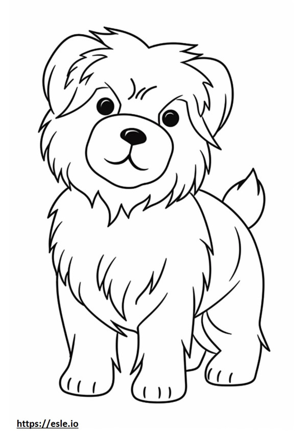 Biewer Terrier Kawaii coloring page