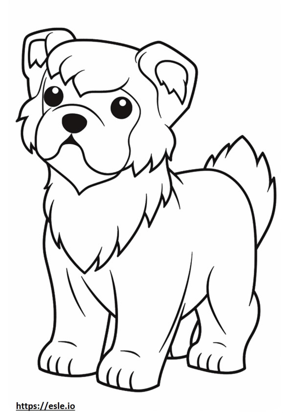 Biewer Terrier Kawaii para colorear e imprimir