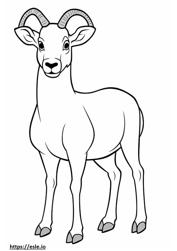 Bighorn Koyun karikatür boyama