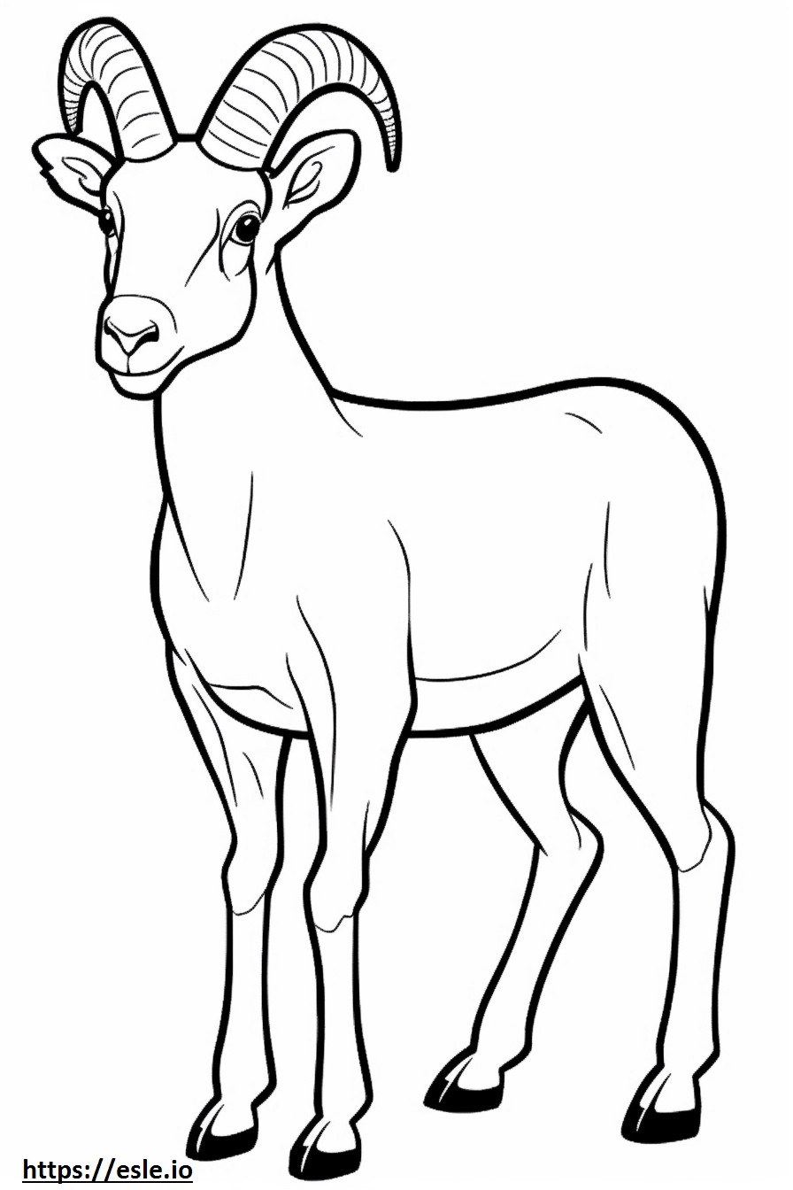 Cartone animato di pecora bighorn da colorare