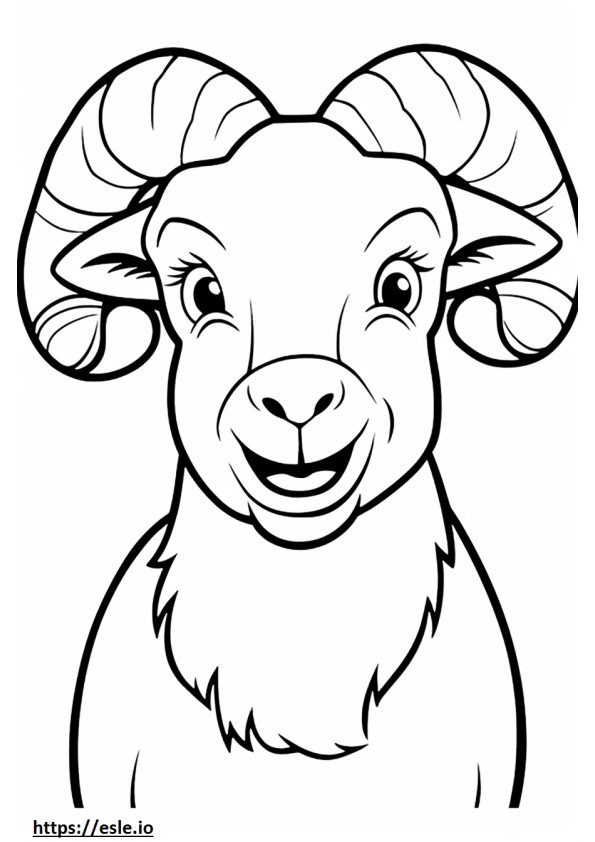 Emoji uśmiechu owcy gruborogiej kolorowanka