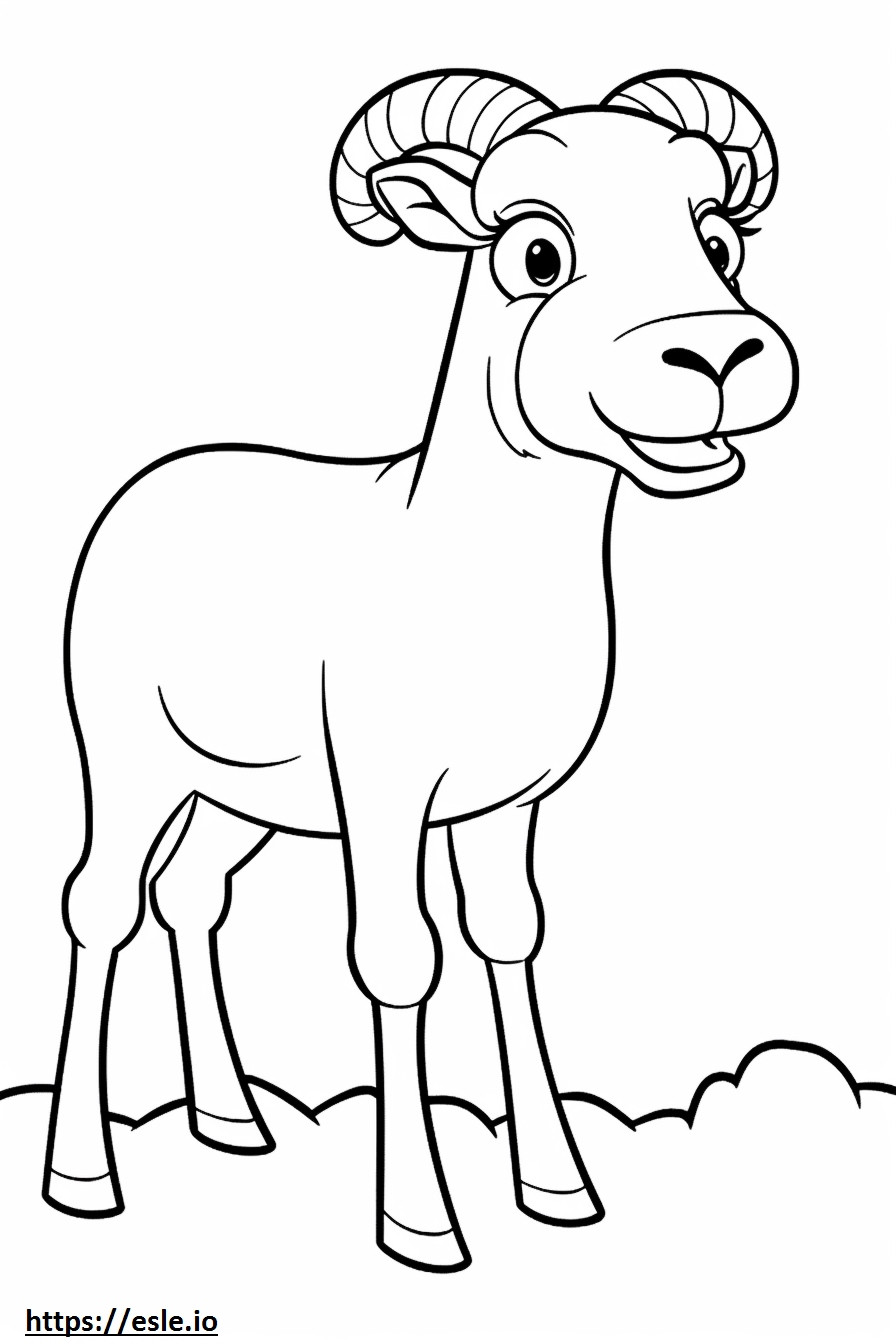 Bighorn Sheep smile emoji coloring page