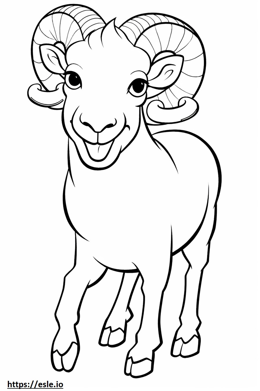Bighorn Sheep smile emoji coloring page