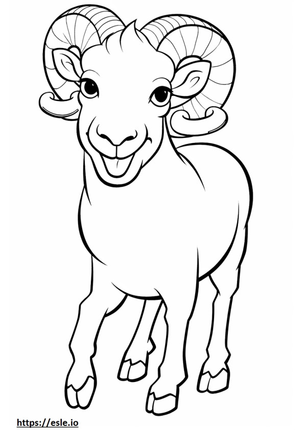 Bighorn Sheep -hymiö värityskuva