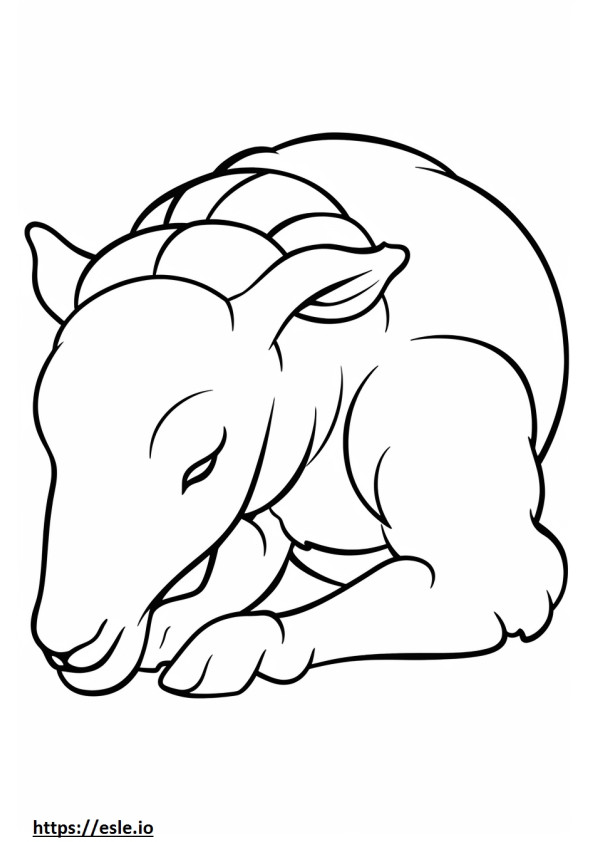 Bighorn Sheep Sleeping coloring page