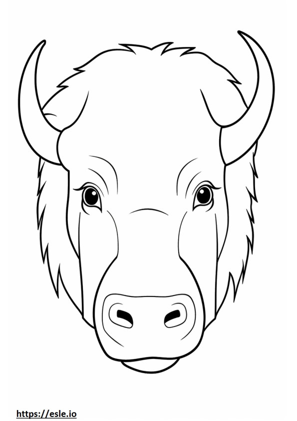 Bison face coloring page
