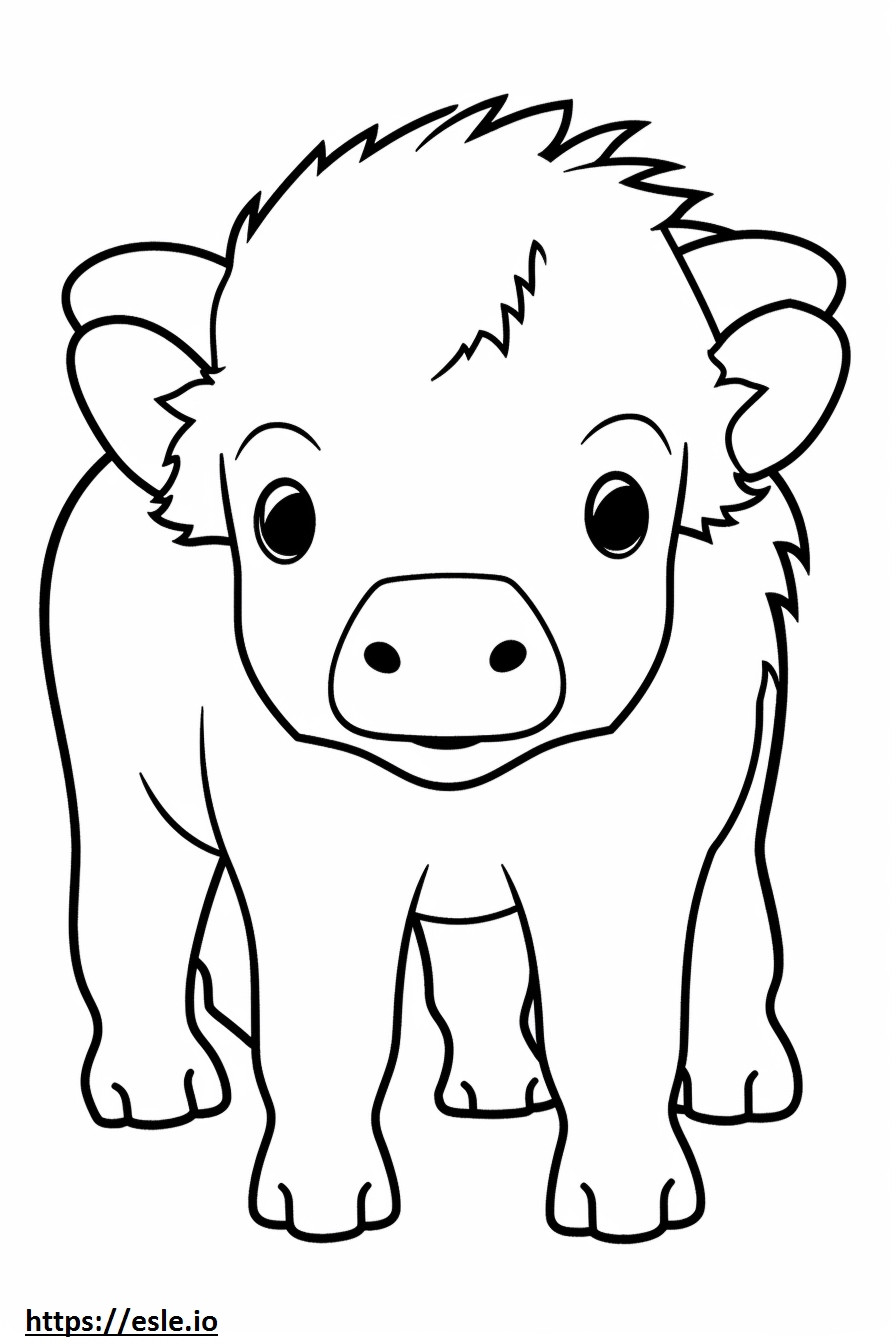 Coloriage Bébé bison à imprimer
