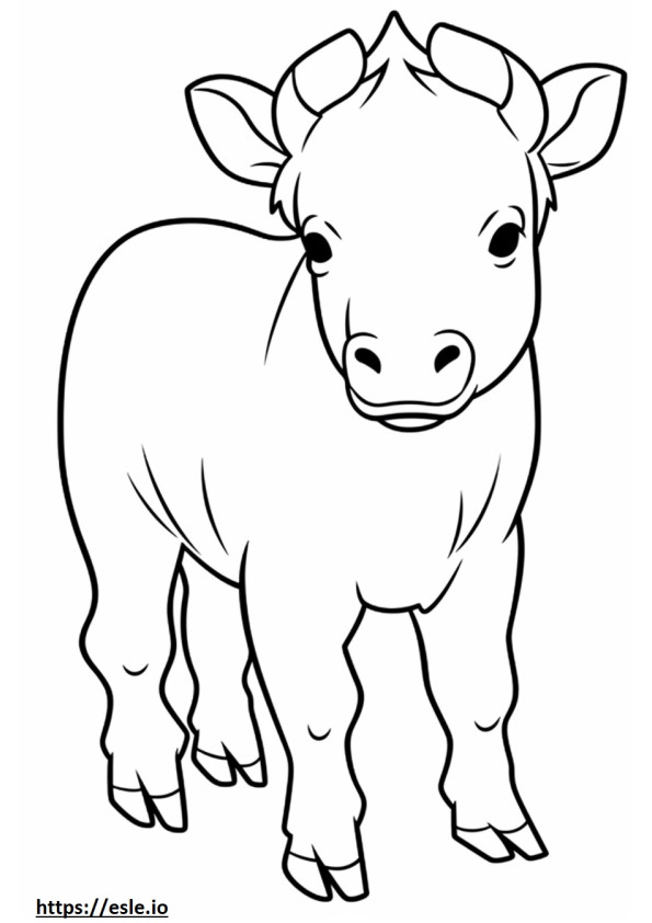 Bison baby coloring page