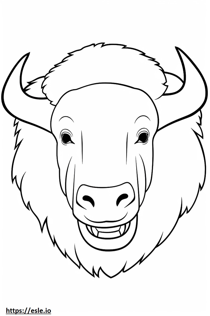 Emoji cu zâmbet de bizon de colorat
