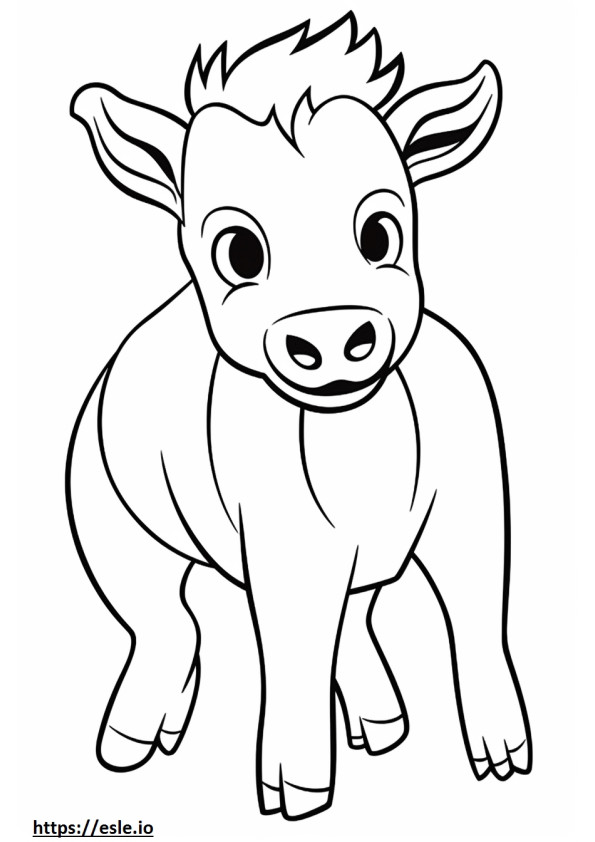 Bison baby coloring page