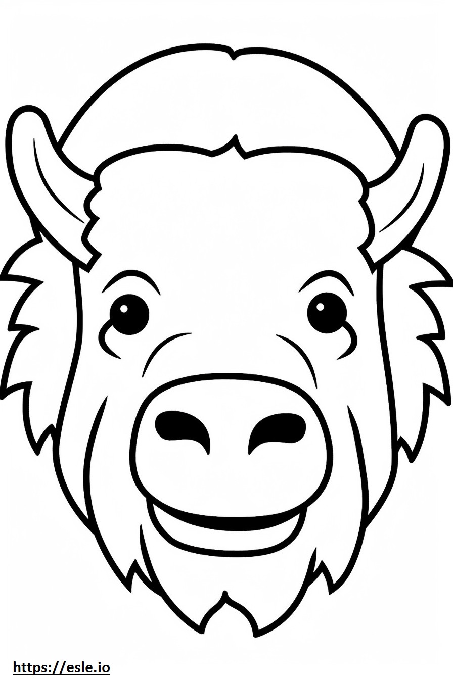 Emoji de sonrisa de bisonte para colorear e imprimir