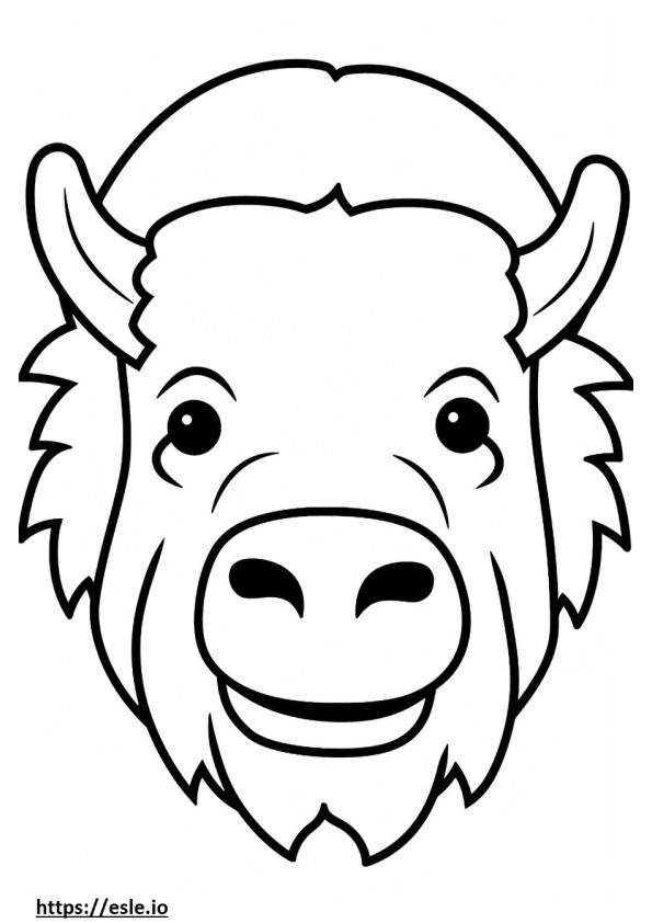 Emoji senyum bison gambar mewarnai