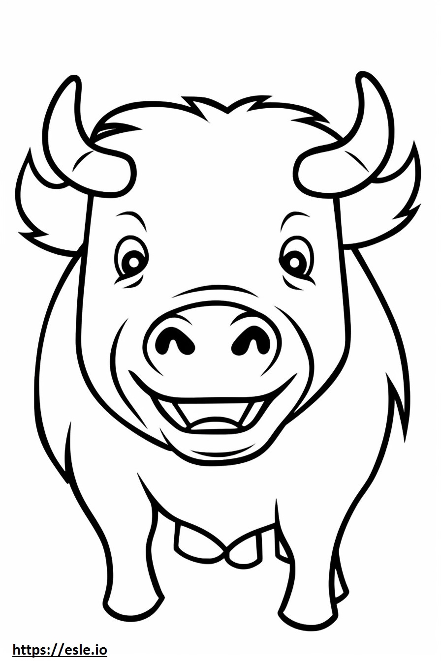 Emoji de sorriso de bisonte para colorir
