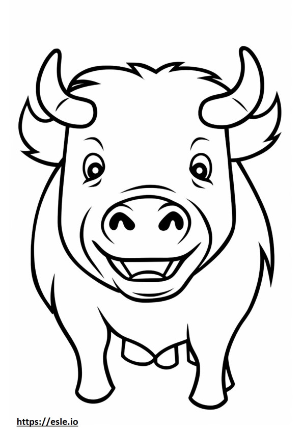 Emoji cu zâmbet de bizon de colorat