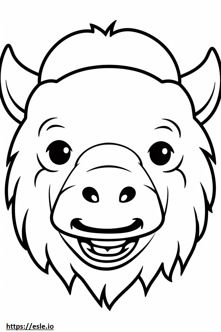 Emoji del sorriso del bisonte da colorare