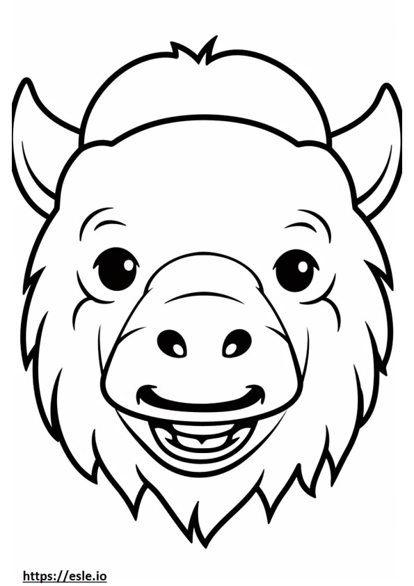 Coloriage Emoji sourire de bison à imprimer