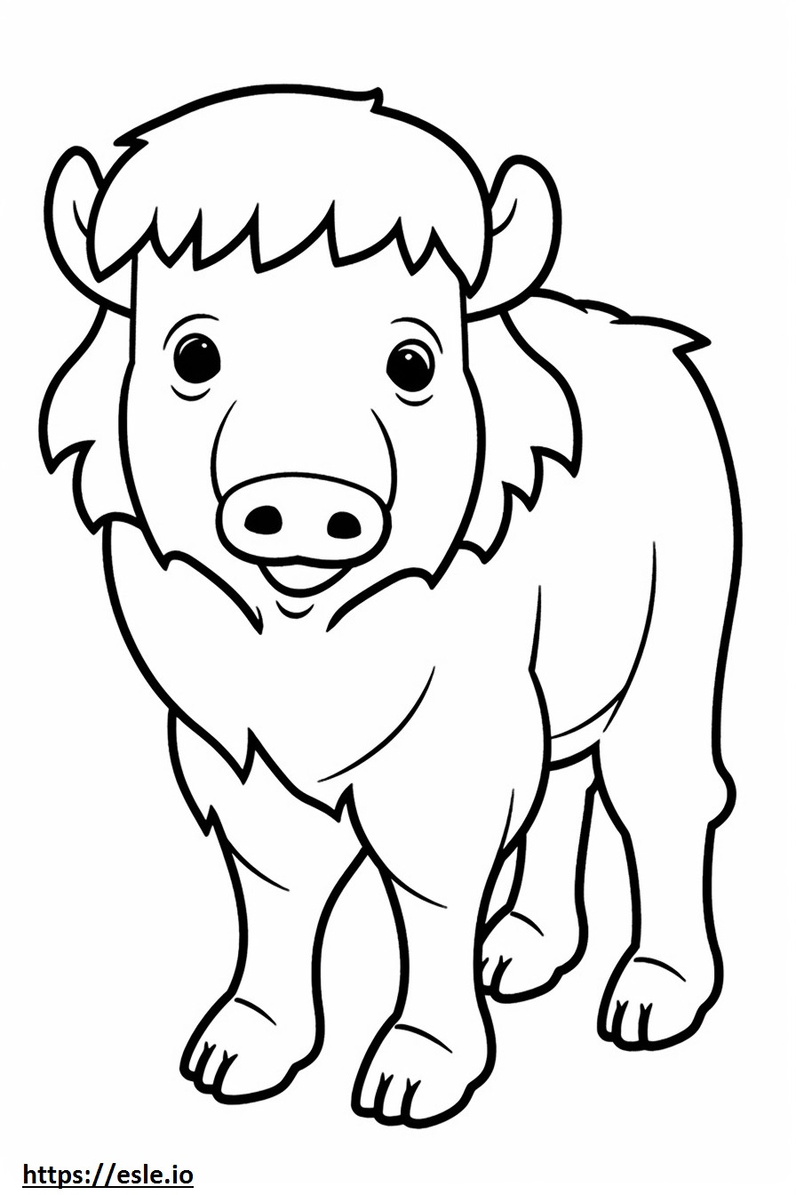 Bison cartoon coloring page
