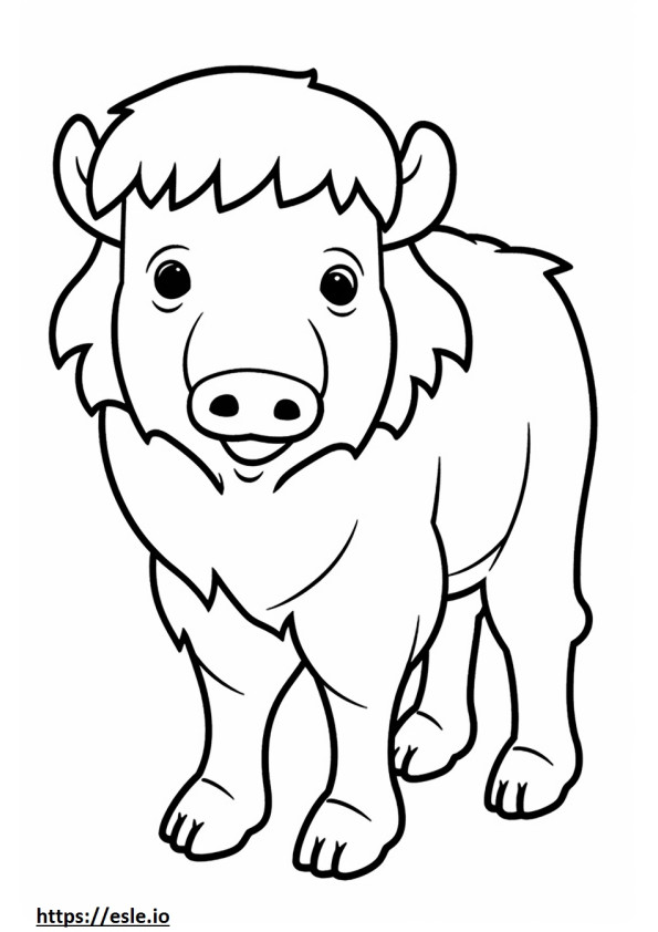 dibujos animados de bisonte para colorear e imprimir