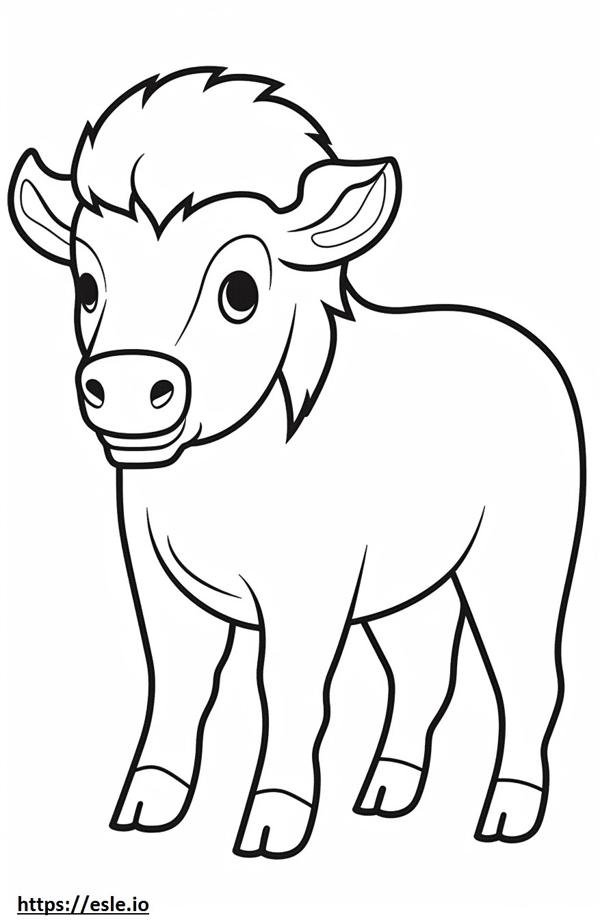 Bison cute coloring page