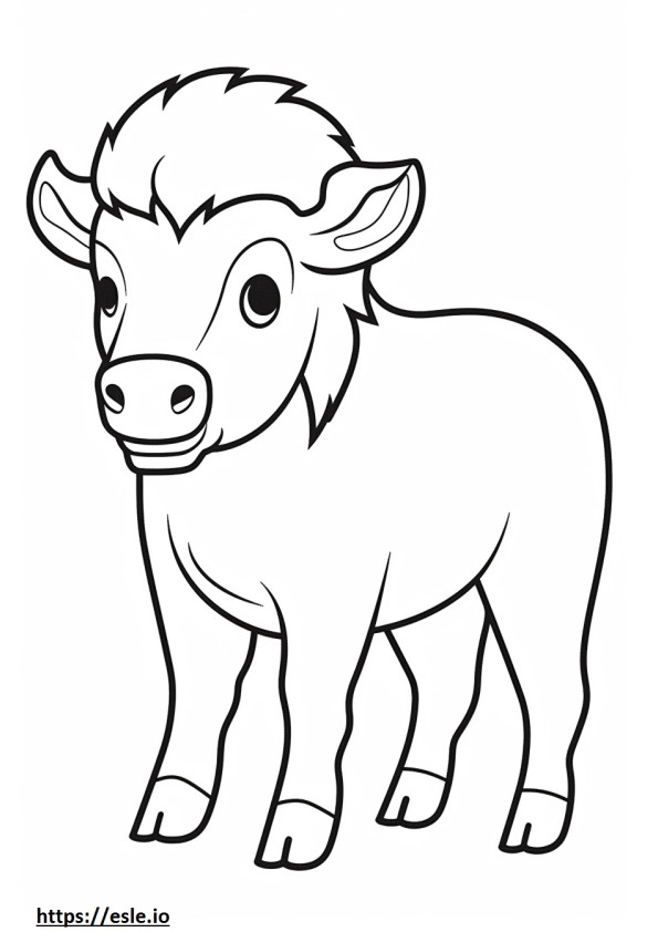 Bison cute coloring page